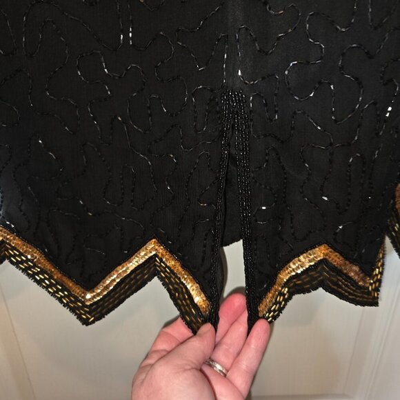 Vintage dazzling, 80's Hand-beaded masterpiece by Laurence Kazar New York! 2X - Picture 8 of 11